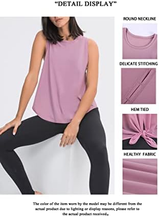 Bayan Aç Geri Yoga Gömlek Egzersiz Tank Top Kadınlar Kızlar için Kas Tankları Kısa Kollu Kravat Atletik Giysiler Koşu Üstleri