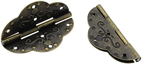 Antika Dekoratif Menteşe E-üstün 2 ADET Antik Bronz Demir Oval Kabartmalı Menteşeler Ahşap Mücevher Kutusu Kasa, kabartma