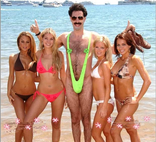 Lichma 2 adet Erkek Seksi Borat Mankini Mayo Tanga V Sling Streç İç Çamaşırı