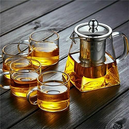 SDFGH 350-750ML Şeffaf ısıya dayanıklı şeffaf cam çaydanlık Demlik Kahve çay yaprağı Bitkisel saksı çiçeği Demlik (Renk: