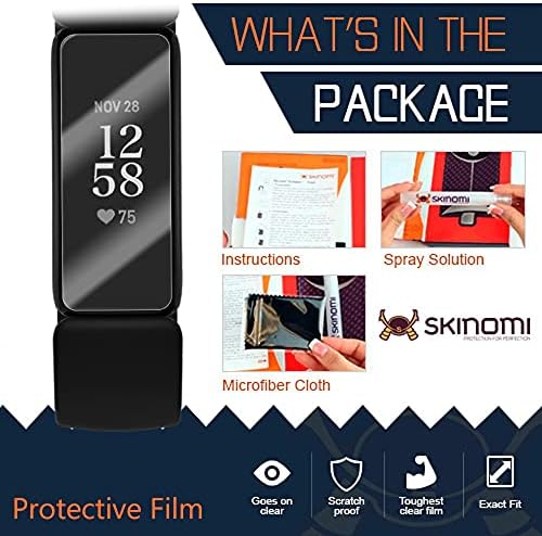 Skinomi Ekran Koruyucu Fitbit Inspire 2 ile Uyumlu (6'lı Paket) Şeffaf TechSkin TPU Kabarcık Önleyici HD Film