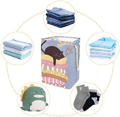 DEYYA Kedi Desen Yastık çamaşır sepetleri Sepet Uzun Boylu Sağlam Katlanabilir Yetişkin Çocuklar için Genç Erkek Kız Yatak