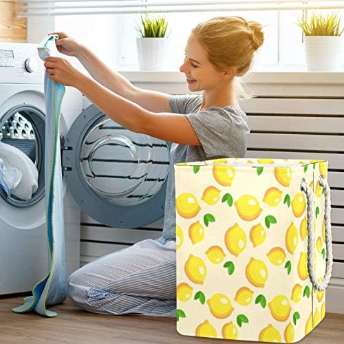 DEYYA Limon Desen Güzel Sarı çamaşır sepetleri Sepet Uzun Boylu Sağlam Katlanabilir Yetişkin Çocuklar için Genç Erkek Kız