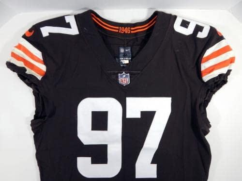 2021 Cleveland Browns Joe Jackson 97 Oyun Kullanılmış Kahverengi Forma 44 DP23434-İmzasız NFL Oyun Kullanılmış Formalar