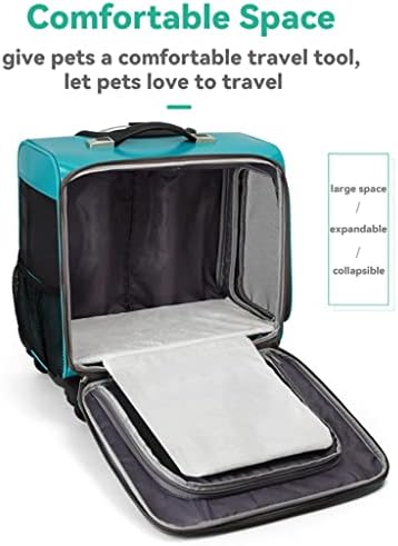 ADKHF Taşınabilir tekerlekli çanta Çanta Nefes Pet Taşıma Açık Sırt Çantası Su Geçirmez Genişletilebilir (Renk: B, Boyut: