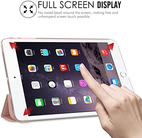 MoKo Kılıf Fit iPad Mini 3/2/1, Saydam Buzlu Arka Koruyucu ile ince Hafif Akıllı Kabuk Standı Kapak Fit iPad Mini 1 / Mini