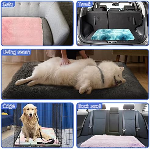 EMUST Köpek Sandık Yatağı, Küçük/Orta/Büyük Köpekler ve Kediler için Kalınlaşmak Yumuşak Peluş Köpek Yatağı, Güvenlik için