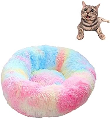 Gökkuşağı Uyku Kedi Yatak Ev-Donut köpek yatağı - Mat Yastık Yatak Ev için Köpek Kedi evcil hayvan malzemeleri Ev Dekor