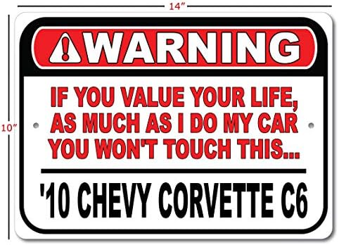 2010 10 Chevy Corvette C6 Arabama Dokunma, Metal Duvar Dekoru, Garaj İşareti, GM Araba İşareti-10x14 inç