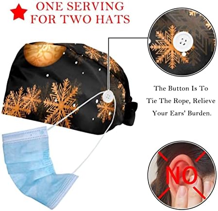 Nıaocpwy Elle Çizilmiş Noel Ağacı Siyah Ve Beyaz Çalışma Kapağı Düğmeleri Ve Ter Bandı Ayarlanabilir Kravat Geri Şapka Kadınlar