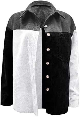 Kadife Düğme Gömlek Erkek Arkadaşı Uzun Kollu Ekleme Ceket Üst Giyim Bayanlar Moda Kış Rahat Hafif Ceket