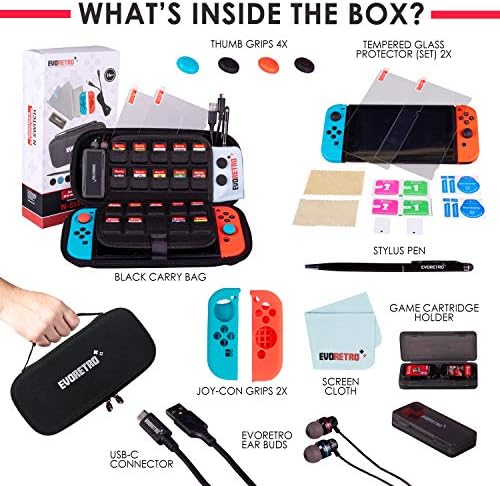 Başlangıç Kiti Aksesuarları 14 adet - Komple Paket Seti için Uyumlu Nintendo Anahtarı Durum Oyun Konsolu
