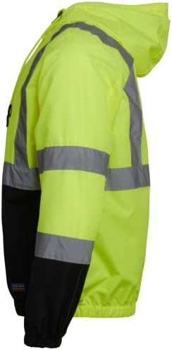 Bass Creek Outfitters erkek Yüksek Görünürlük Yansıtıcı Güvenlik Rüzgarlık Ceket Hi Vis Su Geçirmez İş Giysisi ANSI / ISEA