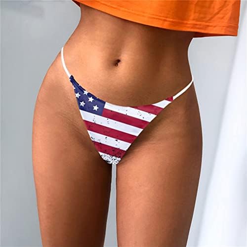 4th Temmuz Tanga Külot Kadınlar için Yaramaz Seks Streç Sapanlar T-Geri İç Çamaşırı Amerikan Bayrağı Düşük Bel Rahat Yumuşak
