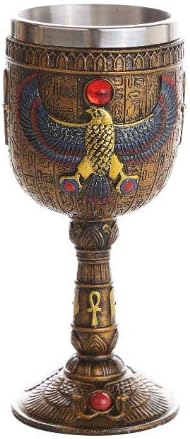 Pasifik Hediyelik Eşya Antik Mısır Kanatlı Horus Falcon Tören Kadeh Bardak 7 oz şarap kadehi