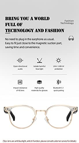 Moda Akıllı Kulaklık Gözlük Müzik Çağrı Konuşma Navigasyon Dokunmatik Kontrol SİRİ Konuşma Kontrolleri Anti-Mavi. (Gül Altın,