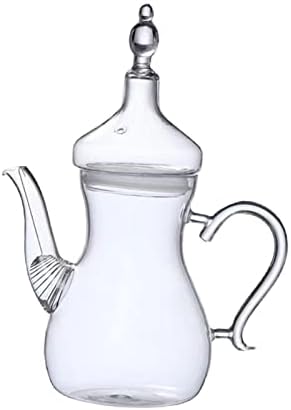 Genel 1000ml Şeffaf cam çaydanlık, Isıya Dayanıklı Teaware, Yüksek Borosilikat Şeffaf soğuk su ısıtıcısı çiçek çayları Beyaz
