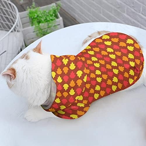 Sonbahar Hasat Yaprakları Köpek ve Kedi Kostümleri Sevimli Hayvan Hoodie Takım Elbise Şapka Sevimli Kıyafetler Giysileri