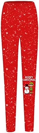 Xiloccer Tayt Kadın Çizme Baskılı Pantolon All-Casual Uzun İnce Elastik Noel Pantolon Polyester Tayt kapri pantolonlar