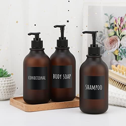 Segbeauty Losyon Dispenseri, Etiketli 3 adet 16.9 oz Doldurulabilir Duş Şişesi, Şampuan Kremi Vücut Sabunu El Sabunu Bulaşık
